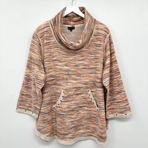 Multiples Tunic Top Shirt Size 2X Stretch Knit Cowl Neck 3/4 Sleeves Artsy Boho